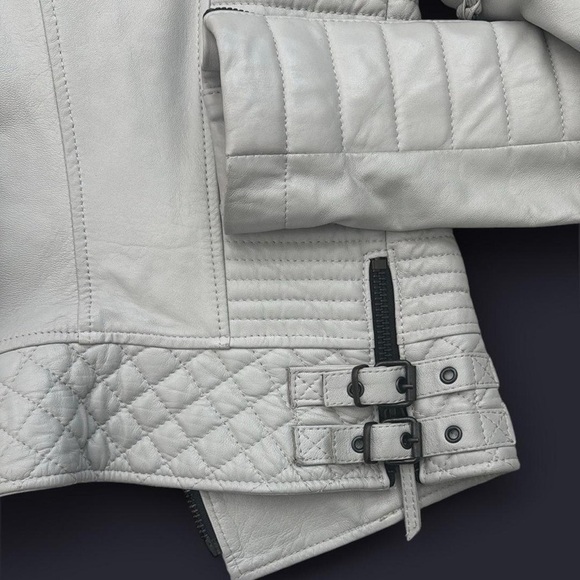 Limited Edition Boda Skins Gray Leather biker Jacket - Picture 4 of 10